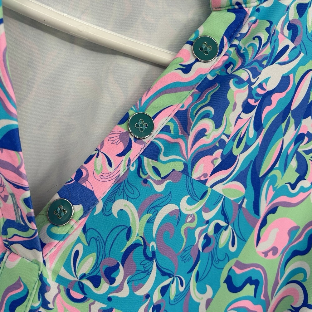 Lulu-B Womens Resortwear Tunic Top Size XL Preppy Coastal UPF 50+ Travel #5163 - Picture 5 of 9